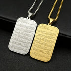 Stainless Steel Islam Religious Muslim Pendant Engraved Necklace for Women & Men Trendy All-match & Exquisite Jewelry