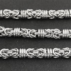 Thick Byzantine Chain Necklace & Bracelet — Stainless Steel