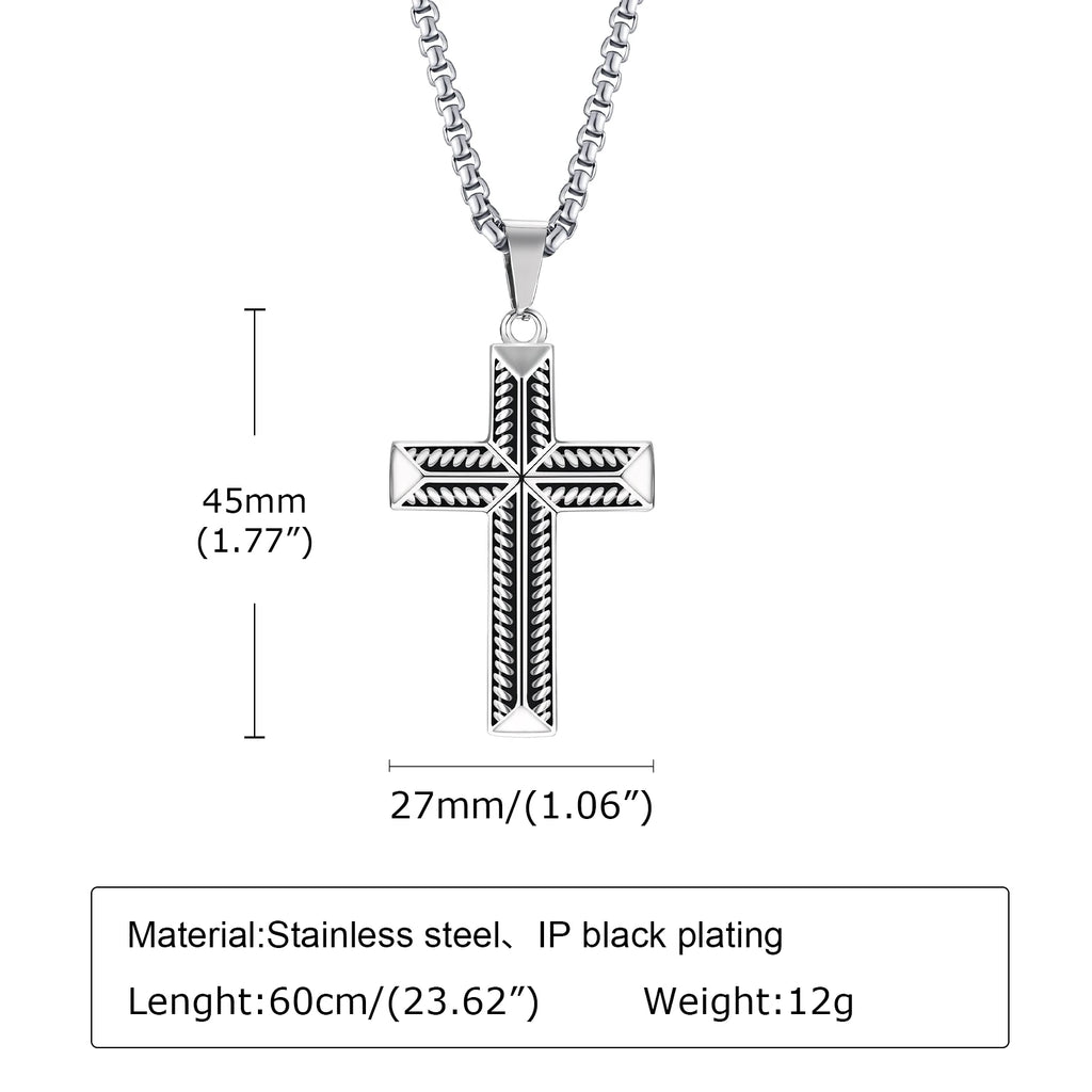 Cross Pendant Necklace — Stainless Steel