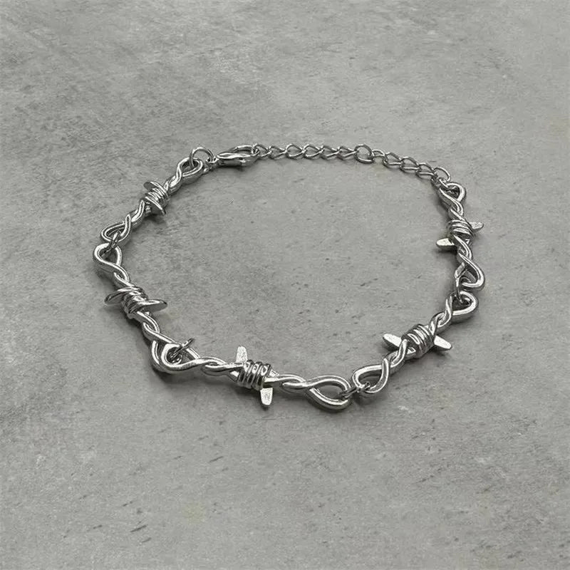 Barbed Wire Punk Bracelet for Men & Women — Stainless Steel