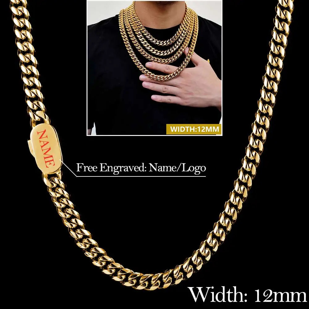 Stainless Steel Cuban Chain Necklace Miami
