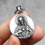 Christian Jesus Pendant 316L Stainless Steel Religion Necklaces Men Chain Bless Pray Rock Punk Party Jewelry Xmas Gift