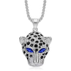 Vintage Stainless Steel Leopard Head Pendant Necklace Gothic Hip Hop Classic Animal Necklaces For Men Fashion Party Jewelry Gift