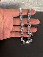 925 Sterling Silver Necklace 6mm Side Z-Shaped Necklace for Men and Women Jewelry Gift 45-60cm