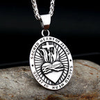 Men's Heart of Jesus Pendant Necklace For Men Women 316L Stainless Steel Religious Cross Amulet Jewelry Gifts Fashion