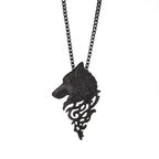 Vintage Men Wolf Head Pendant Necklace Sweater Cosplay Jewelry