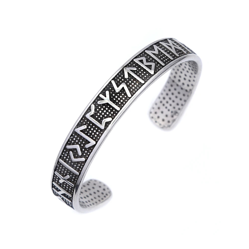 Vintage Nordic Viking Compass Bracelet Punk 316L Stainless Steel Vikings Rune Men Bangles Biker Amulet Jewelry Gift