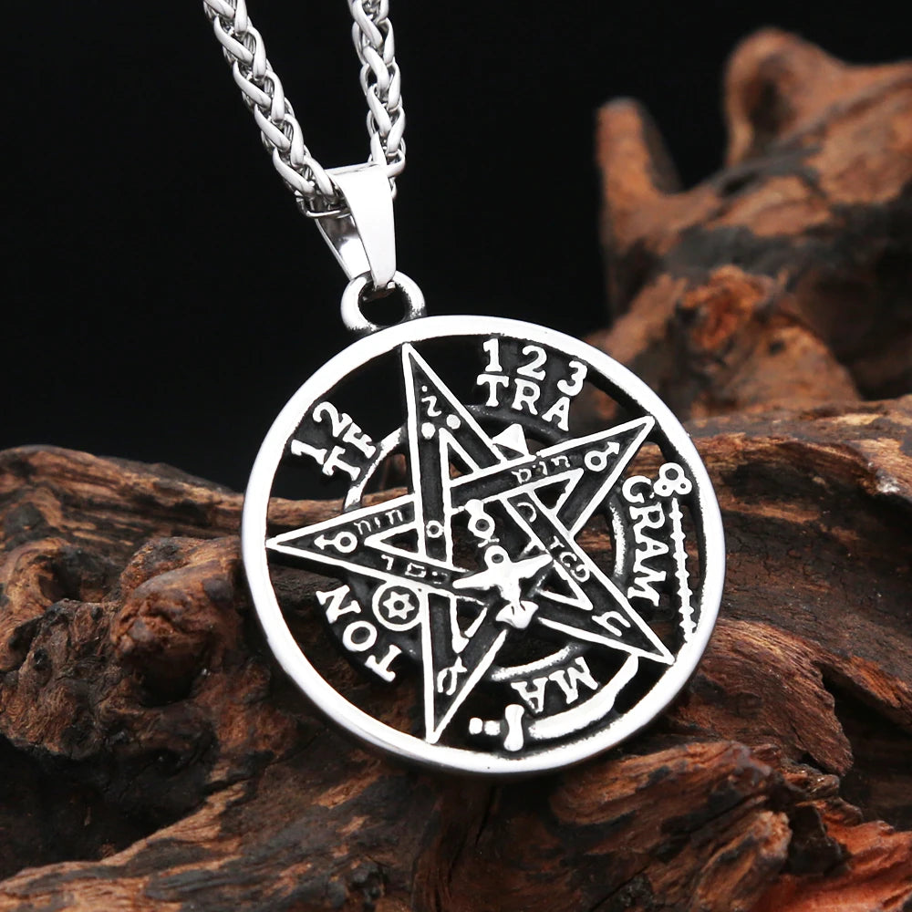 Steel Pendant Vintage Punk Witchcraft Pentagram