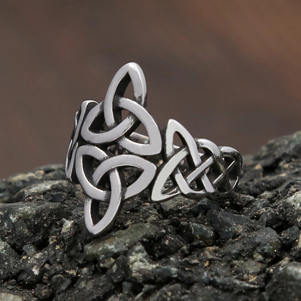 Viking Steel Ring Celtics Knot Punk 316L
