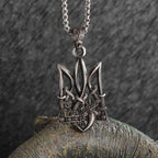 Sun Hugging Moon Round Pendant — Stainless Steel