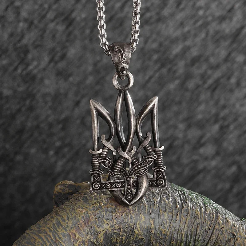 Sun Hugging Moon Round Pendant — Stainless Steel
