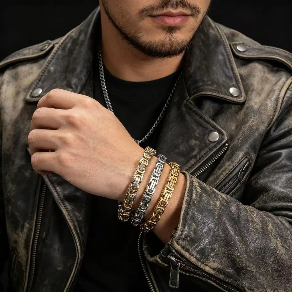 Motorcycle Steel Bracelet 8MM Biker Tough