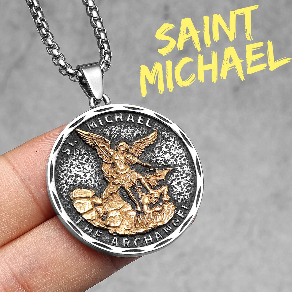 Archangel Michael Pendant — Stainless Steel