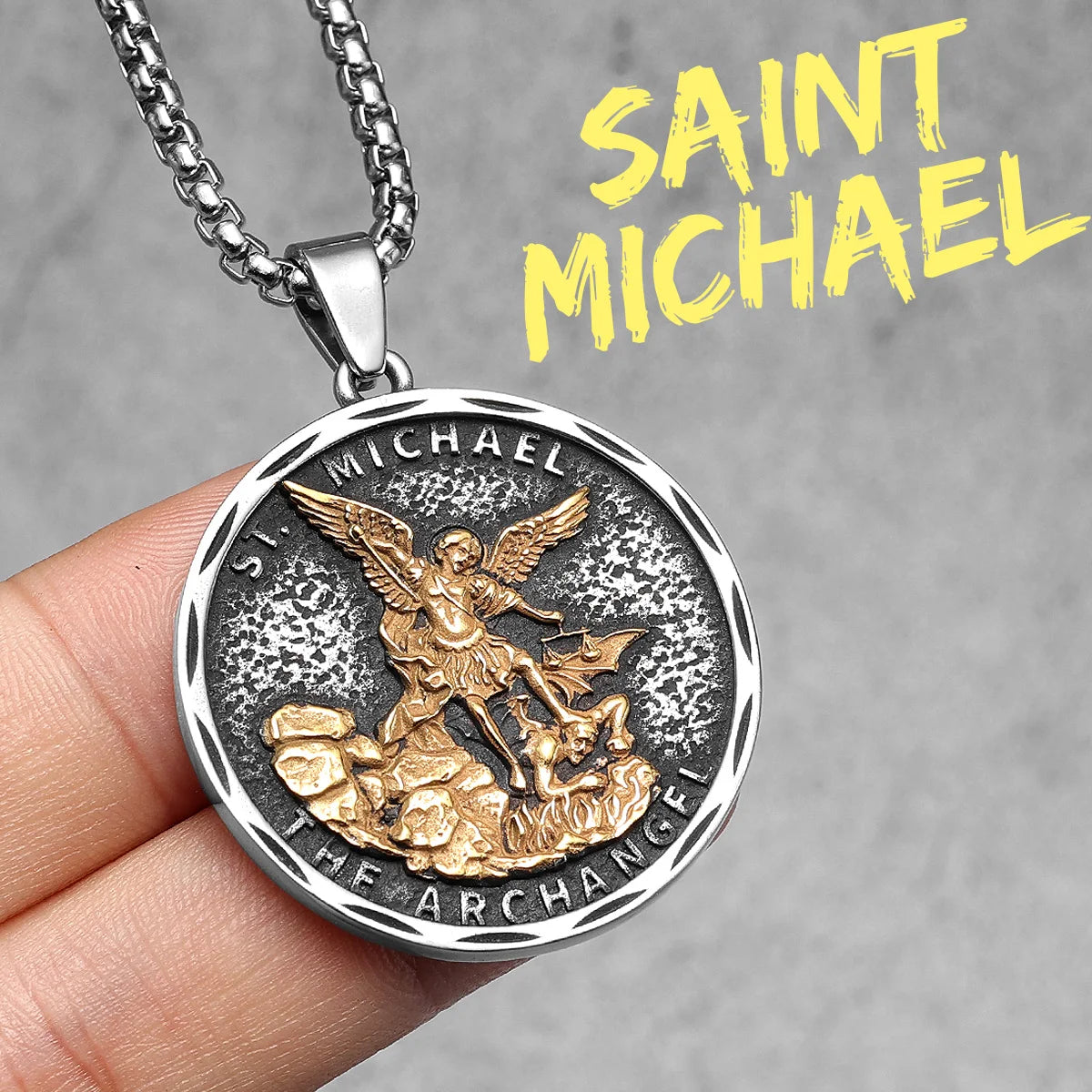 Archangel Michael Pendant — Stainless Steel
