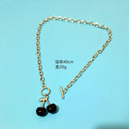 Football Charm Pendant Necklace — Gold