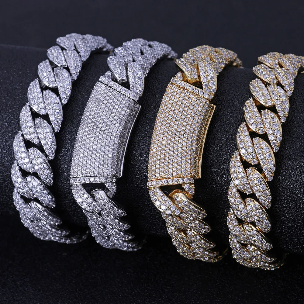 Iced Out Cuban Chain Necklace Stainless Steel 13MM