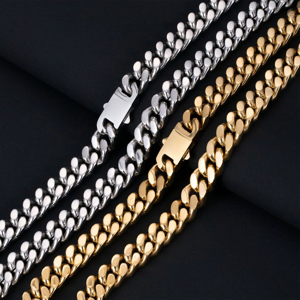 Cuban Link Chain Necklace & Bracelet 10mm — Stainless Steel