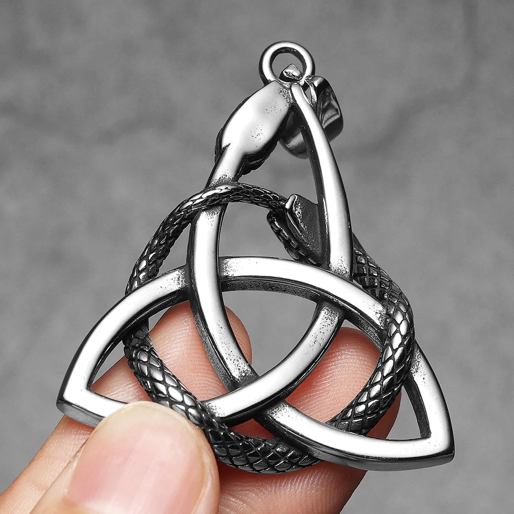 Viking Snake Pendant Necklace — Stainless Steel
