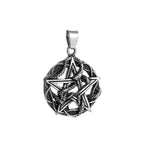 Pentagram Snake Pendant — Stainless Steel