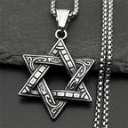 Star Two-Tone Pendant Jewish David Israel Hexagram