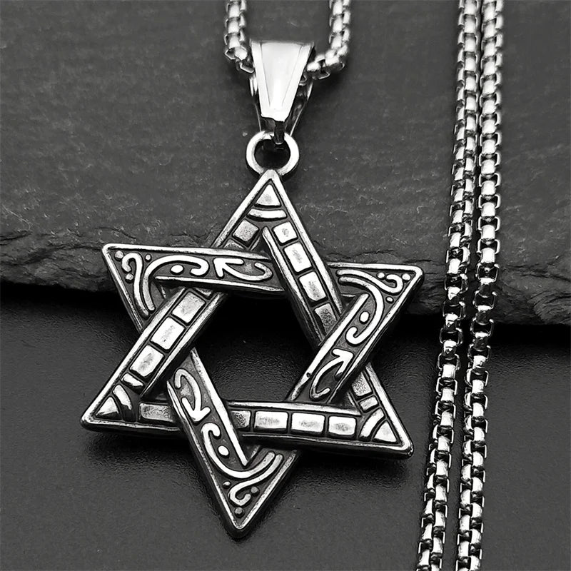 Star Two-Tone Pendant Jewish David Israel Hexagram