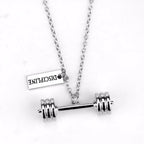 Weight Plate Dumbbell Pendant — Stainless Steel