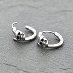 Skull Hoop Earrings Punk Party Men Women — 316L Stainless Steel