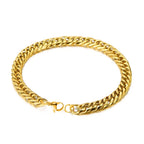 HIGH POLISH Gold Silver Color Cuban Chain Bracelets for Men,Women Stainless Steel Chain Wristband,Causal Simple Jewelry