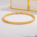 100% Solid 925 Sterling Silver Box Chain Bracelet Unisex Bangle For Men & Women Thoughtful Jewelry Gift for Birthdays/Holidays