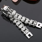 Gothic Skull Lion Head Charm Bracelet for Man 13/18MM Stainless Steel Hand Chain Mens Motorcycle Bike Chain Bracelets
