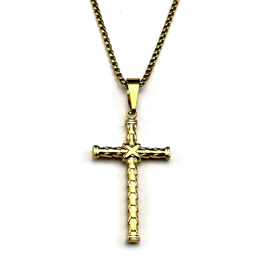 Cross Steel Pendant Christian Punk Biker