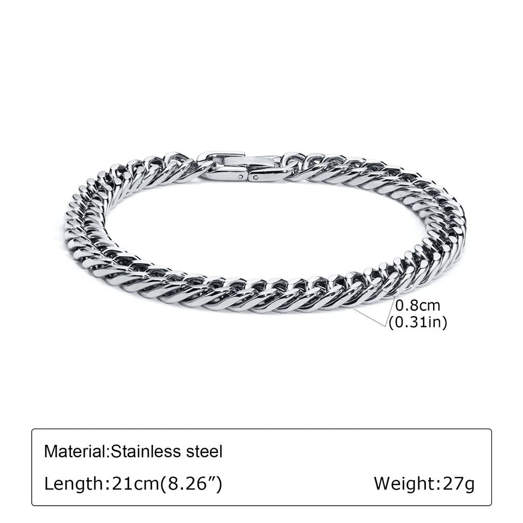 Braided Link Chain Bracelet — Silver