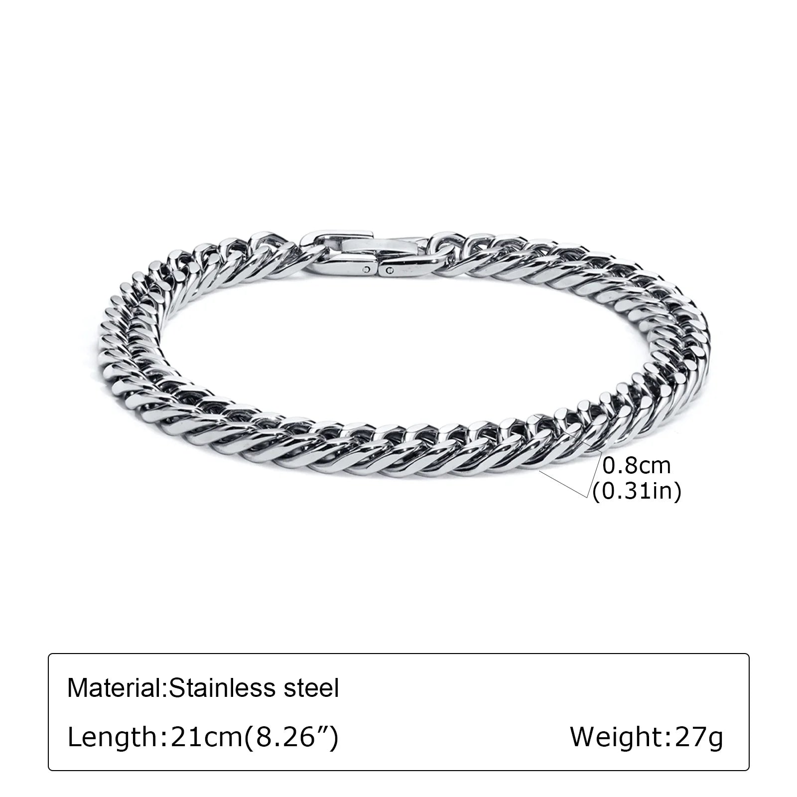Braided Link Chain Bracelet — Silver
