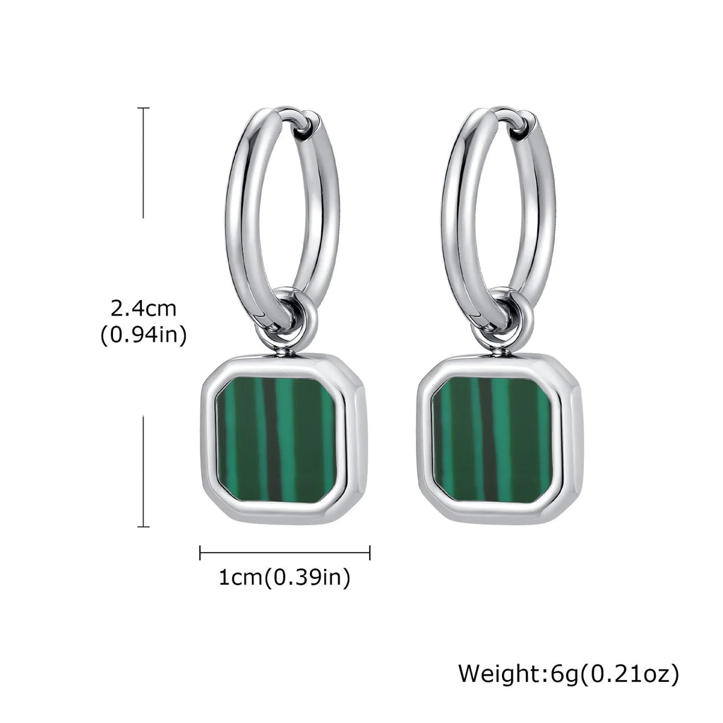 Natural Stone Huggie Hoop Earrings — SS