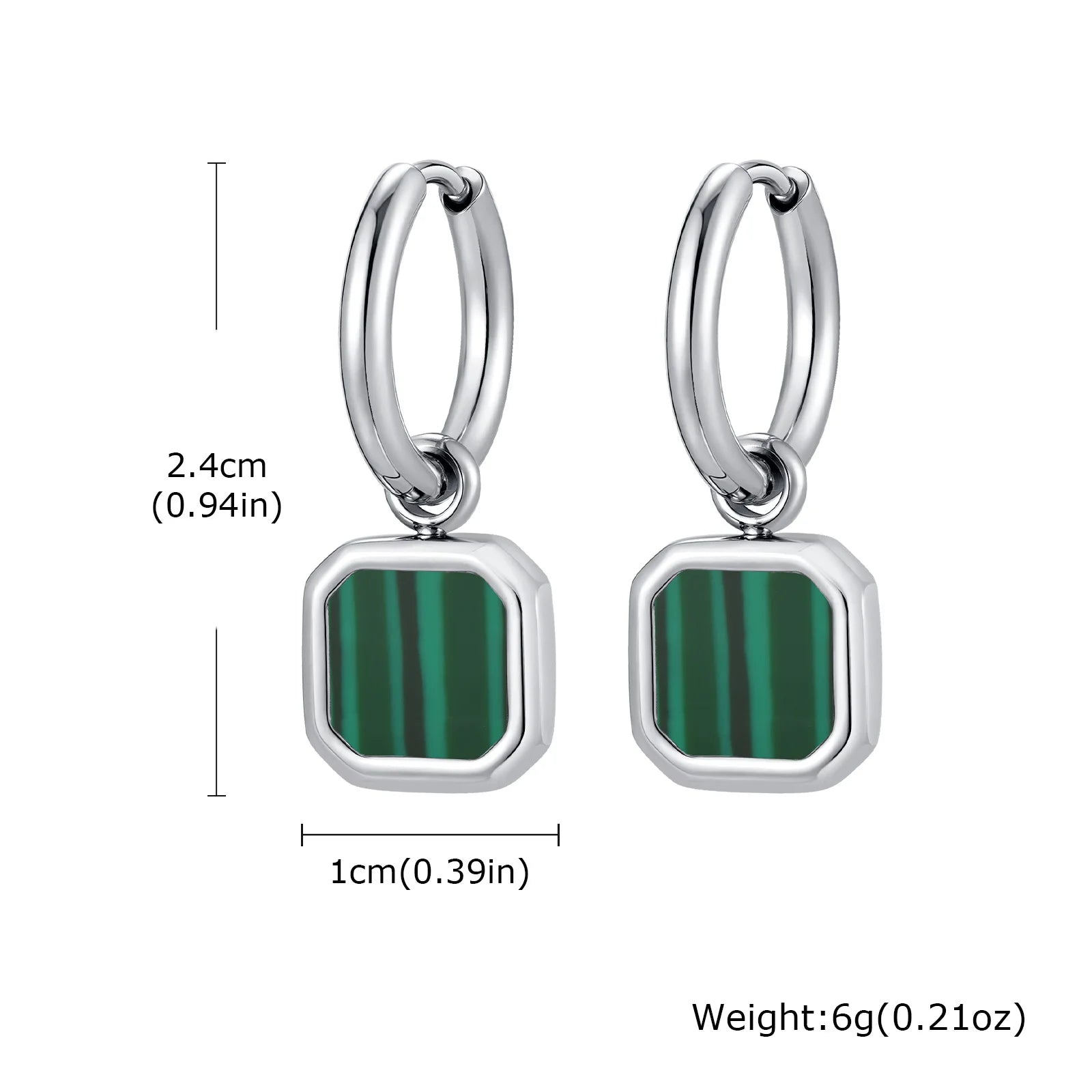 Natural Stone Huggie Hoop Earrings — SS