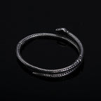 Gothic Vintage Viking Snake Bracelet With Red Stone For Men Women Stainless Steel Punk Rock Animal Bangles Fashion