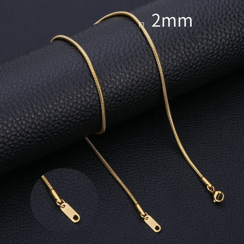 HIYEE Stainless Steel Snake Chain Necklace Chains for DIY for Women Jewelry Making Findings Pendants Lobster Clasps
