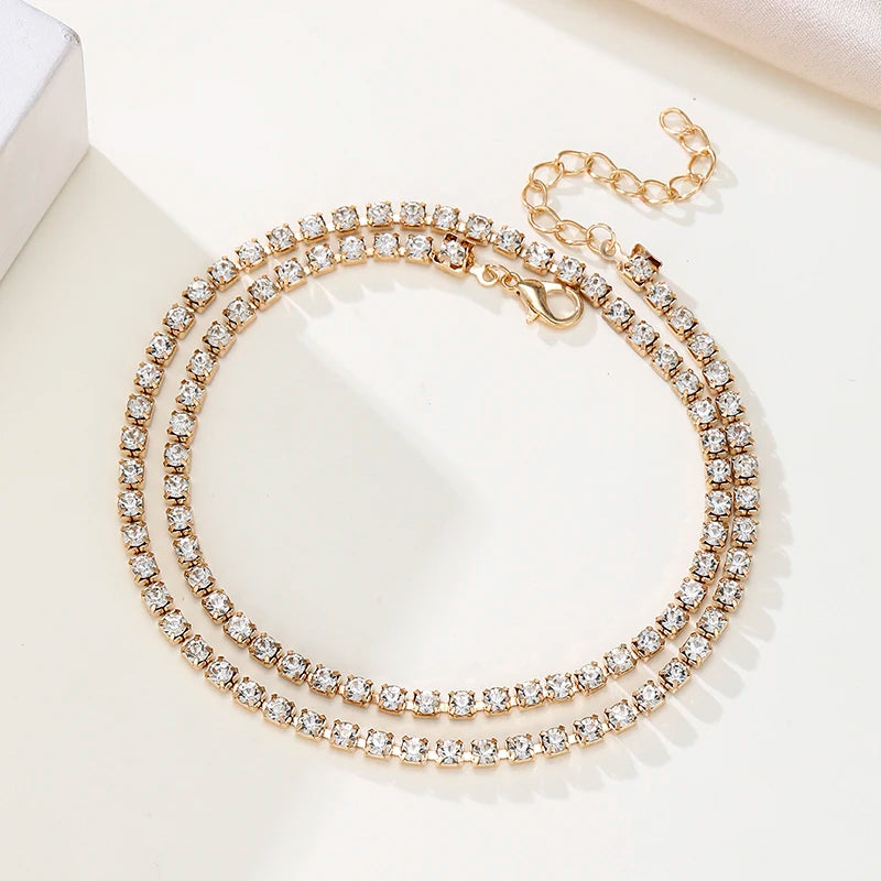Hip Hop Tennis Chain Necklace Bling Bling Party Jewelry for Men Women Concerts Festivals Ideal Gift for Rapper Fans Trendsetters