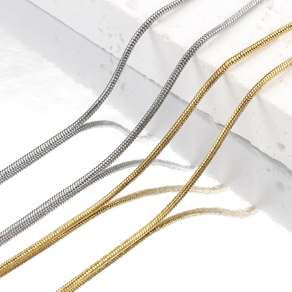 HIYEE Stainless Steel Snake Chain Necklace Chains for DIY for Women Jewelry Making Findings Pendants Lobster Clasps
