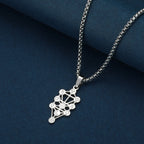 Kinitial Tarot Constellation Zodiac Pendant Necklace For Women Sacred Geometry Amulet Jewelry