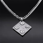 Heart Geometric Silver Pendant Love Pills Party