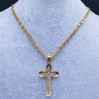 Iced Cross Stainless Steel Pendant Necklace