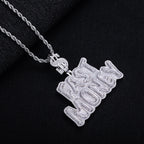 Iced Out Letter Pendant — 14K Gold