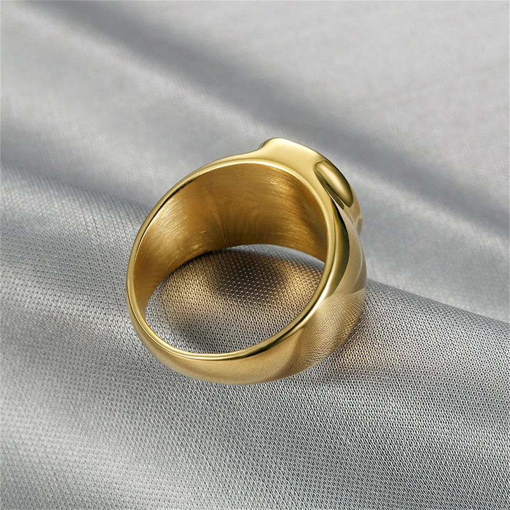 Punk Mason Masonic Symbol Ring Gold Color Stinless Steel Master Rings For Men Women Freemasonry Fashion Party Jewelry