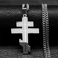 Hip Hop Stainless Steel Orthodox Cross Necklace Faith Christ Amulet Pendant Necklaces Classic Religious Jewelry Gifts