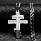 Hip Hop Stainless Steel Orthodox Cross Necklace Faith Christ Amulet Pendant Necklaces Classic Religious Jewelry Gifts