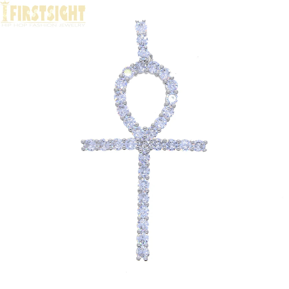 2025 New Hip Hop Cross Pendant Necklace Gold Color Iced Out Bling CZ Cubic Zirconia Variety Designs Charm Men Women Jewelry
