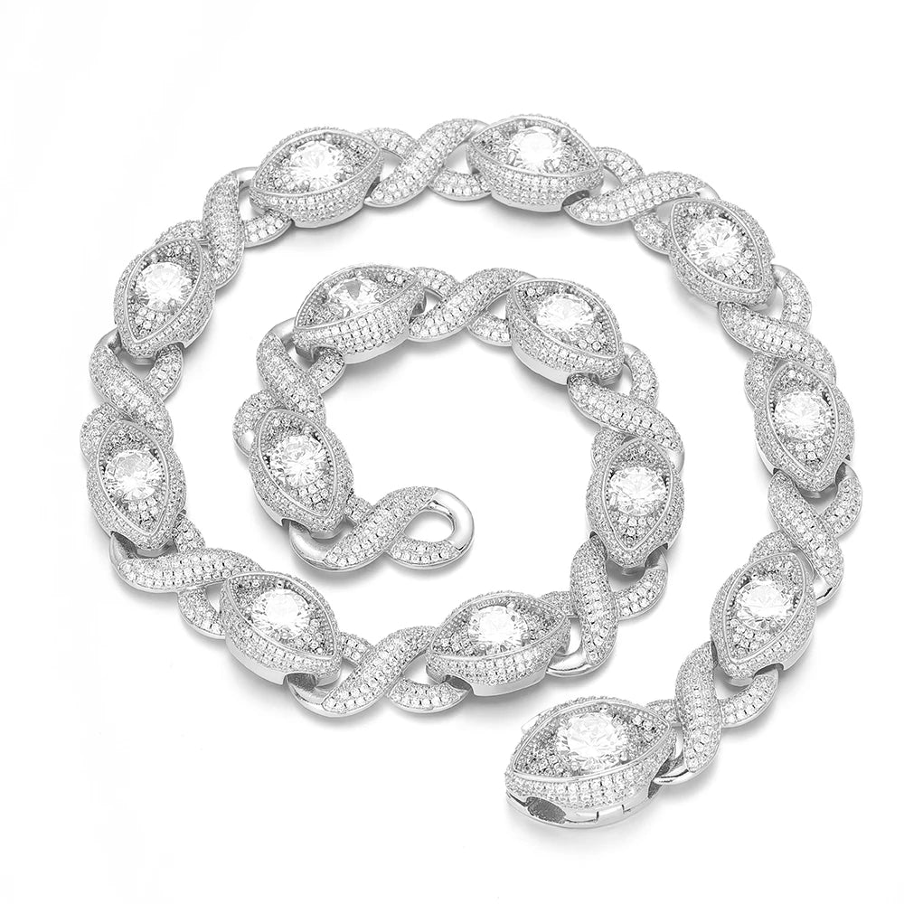 Iced Out Chain Necklace Colored Zircon 15MM