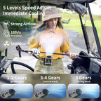 Socoolfan Waist Fan Hanging Outdoor Portable Neck Fan 5/10 Speed Strong Wind for Sports Courier Outdoor Working
