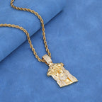 Jesus Face Thorn Crown Pendant Necklace — Iced Out